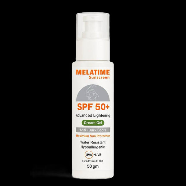 ميلاتايم كريم جل واقى من الشمس | تركيبة متقدمة لتفتيح البقع الداكنة بعامل حماية (50+) 50 جم  - Melatime